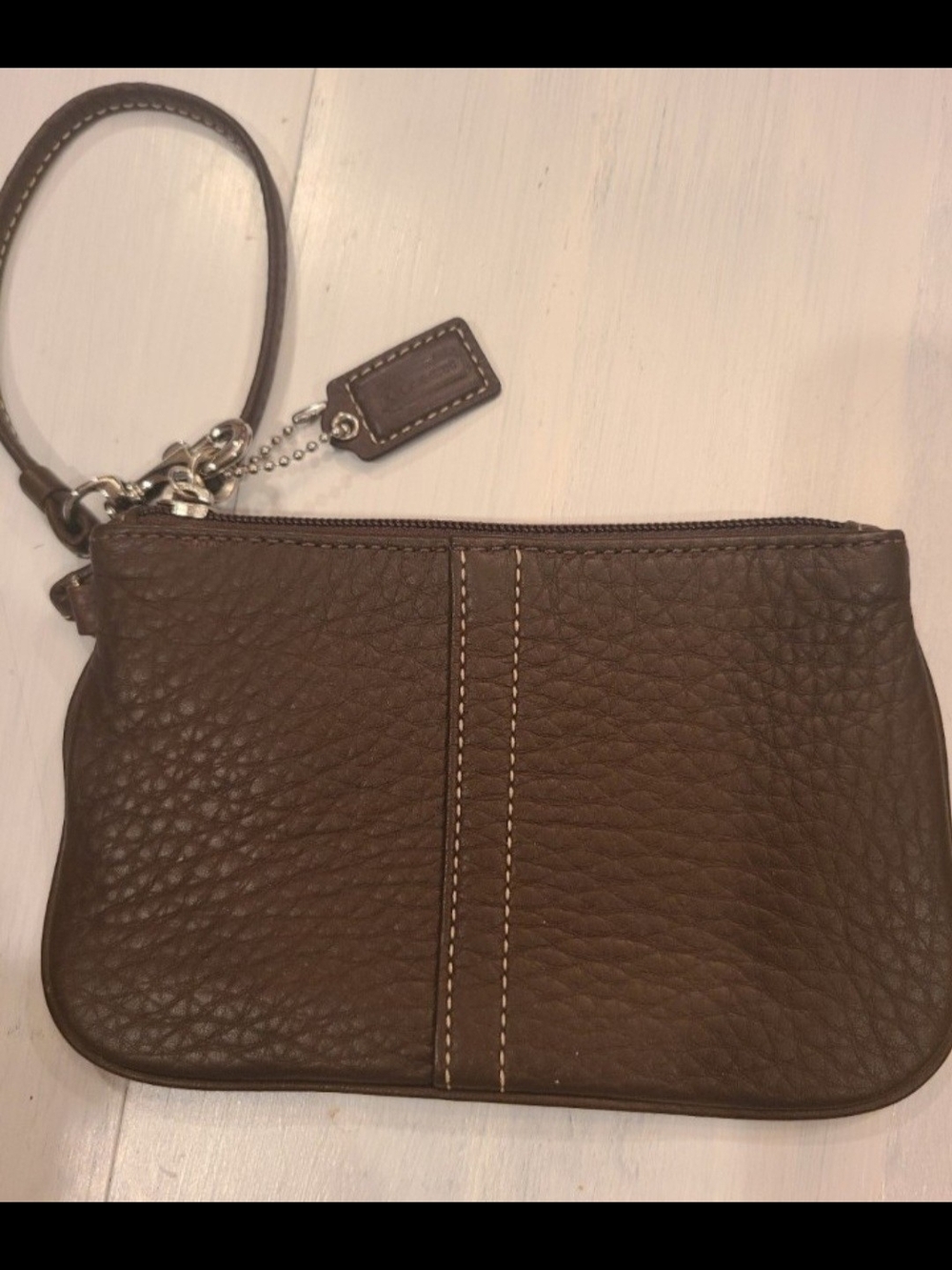 Coach Brown Leather Wristlet
